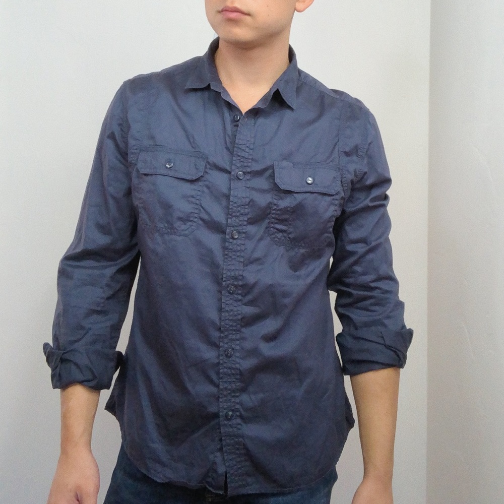 ASOS Marine Blue Long Sleeve Shirt L